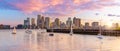 Boston Harbour skyline and Financial District  in Massachusetts, USA Royalty Free Stock Photo