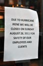 Boston, Hurricane Irene - Closed store in Newbury