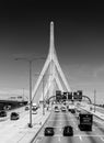 Boston - June 2016, MA, USA: Leonard P. Zakim Bunker Hill Memorial Bridge with traffic