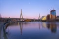 Boston skyline at night, Massachusetts, USA Royalty Free Stock Photo