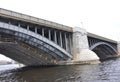 Boston Longfellow Bridge details over Charles river in Massachusettes state of USA Royalty Free Stock Photo