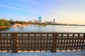 Boston Longfellow bridge at sunset Royalty Free Stock Photo
