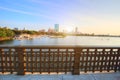 Boston Longfellow bridge at sunset Royalty Free Stock Photo