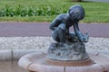 `Boy and Bird` fountain by Bashka Paeff Royalty Free Stock Photo