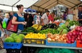 Boston, MA: People Shopping at the Haymarket Royalty Free Stock Photo