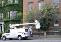 Boston Ma, 30th June: Gas Street Lightning Truck in Boston downtown in Massachusettes State of USA Royalty Free Stock Photo