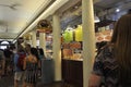 Boston Ma, 30th June: Quincy Market interior from Faneuil Marketplace in Downtown Boston from Massachusettes State of USA Royalty Free Stock Photo