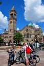 Boston, MA: Tourists with Rental Bikes in Copley S