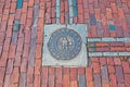Boston Freedom trail sign - a path through downtown Boston that passes locations significant to Royalty Free Stock Photo
