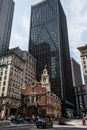 Boston, MA, USA 06.09.2017 Old State House downtown financial district Oldest surviving public building Boston Massacre Royalty Free Stock Photo