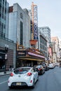 Boston, MA USA 06.09.2017 Paramount Theater iconic neon sign dominates Washington Street Theater District