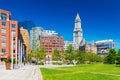 Boston, MA, USA: View of The Custom House Tower and surrounding buildings