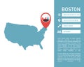 Boston map vector infographics template