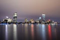 Boston Massachusets Downtown Skyline at Night