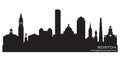 Boston Massachusetts city skyline vector silhouette