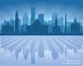 Boston Massachusetts city skyline vector silhouette
