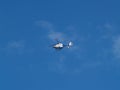 Boston Massachusetts Medical Helicopter Blue Sky White Clouds Royalty Free Stock Photo