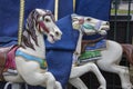 Boston, Massachusetts - October 25, 2018 - Merry go round horses stored during the Winter.