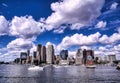 Boston, Massachusetts skyline from Boston Harbor Royalty Free Stock Photo