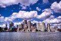 Boston, Massachusetts skyline from Boston Harbor Royalty Free Stock Photo