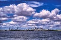 Boston, Massachusetts skyline from Boston Harbor Royalty Free Stock Photo