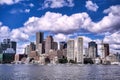 Boston, Massachusetts skyline from Boston Harbor Royalty Free Stock Photo