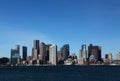 Boston, Massachusetts skyline on a sunny day Royalty Free Stock Photo