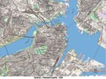 Boston Massachusetts United States hi res aerial view Royalty Free Stock Photo