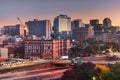 Boston, Massachusetts, USA Cityscape over Highways Royalty Free Stock Photo