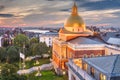 Boston, Massachusetts, USA cityscape with the State House