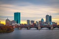 Boston, Massachusetts, USA downtown cityscape from across the Charles River Royalty Free Stock Photo