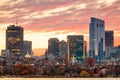 Boston, Massachusetts, USA downtown cityscape from across the Charles River Royalty Free Stock Photo