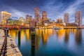 Boston, Massachusetts, USA Harbor Skyline Royalty Free Stock Photo