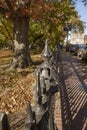 Street scene Boston Common sidewalk Royalty Free Stock Photo