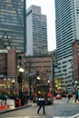 Boston, Massachusetts, USA - sep, 2019 city skyline on a cloudy day Royalty Free Stock Photo