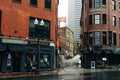 Boston, Massachusetts, USA - sep, 2019 city skyline on a cloudy day Royalty Free Stock Photo