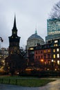 Boston, Massachusetts, USA - sep, 2019 city skyline on a cloudy day Royalty Free Stock Photo