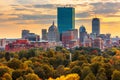 Boston, Massachusetts, USA skyline over Boston Common Royalty Free Stock Photo