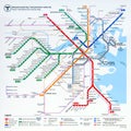 Boston Metro MBTA new schematic map, Somerville, MA, USA