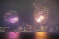 Boston 2020 New Year Eve Fireworks, MA, USA Royalty Free Stock Photo