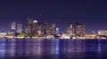 Boston Night Panorama Royalty Free Stock Photo