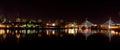 Boston at Night Panoramic Royalty Free Stock Photo