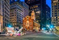 Boston Old State House buiding at night in Massachusetts USA Royalty Free Stock Photo