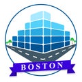 Boston Property City Shows Real Estate In Massachusetts Usa 3d Illustration