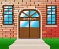 Boston Property Door Shows Real Estate In Massachusetts Usa 3d Illustration