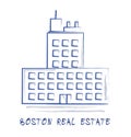 Boston Property Icon Shows Real Estate In Massachusetts Usa 3d Illustration