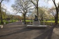 Boston Public Garden with first signs of spring Royalty Free Stock Photo