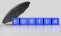 Boston Real Estate Word Represents Property In Massachusetts 3d Illustration