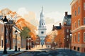 Boston\'s Colonial Essence: Historic Sites, Streets & Academic Legacy in Rich Tones