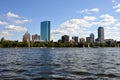 Boston skyline from Charles river Royalty Free Stock Photo